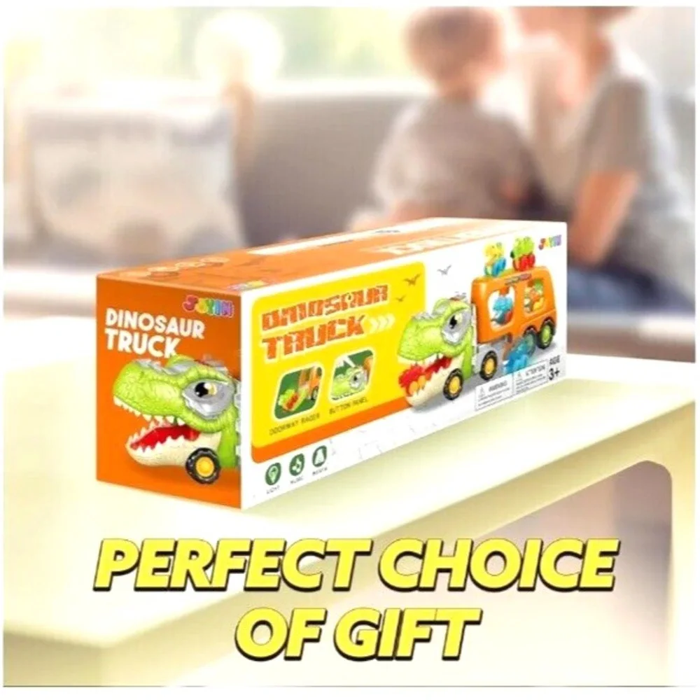 Toddler Car Toys for 1 2 3 4 Year Old Boy Birthday Gifts 5-in-1 Dinosaur Tran...